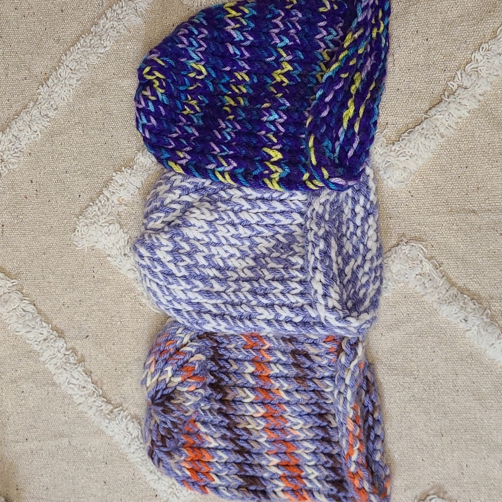 Kids Knit Beanie Hat Bundle in Purples